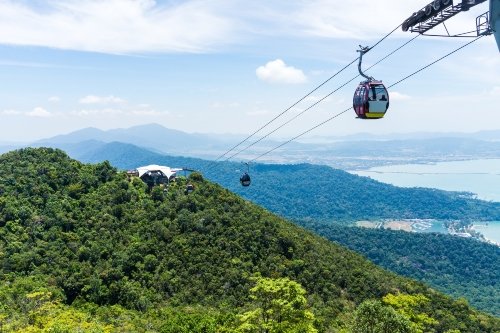 Cable Car on tropical island, Langkawi, Malaysia, Asia